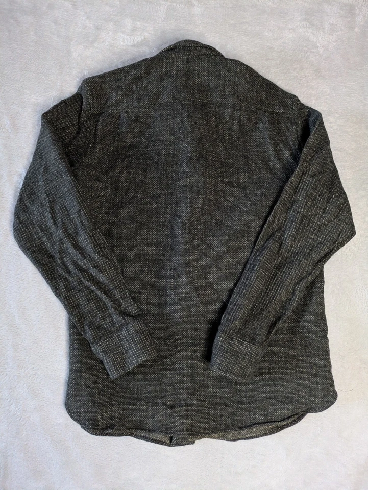 Club Monaco Wool Slim Fit Shirt Size Medium Charcoal Button Up - Image 2 of 4