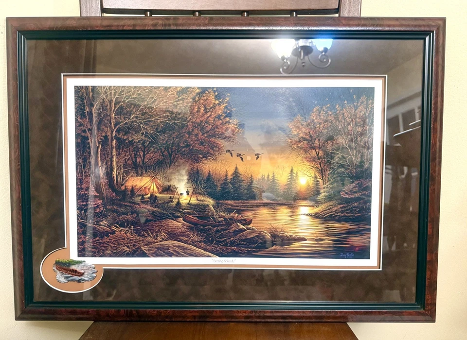 Terry Redlin "Evening Solitude" Double Matted Signed w/Cameo Custom Framed Print - Image 3 of 4