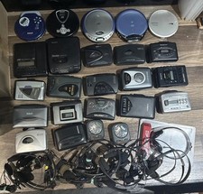 Vintage Sony WALKMAN Cassette Players CD JVC AIWA Headphones Lot of 37 READ 