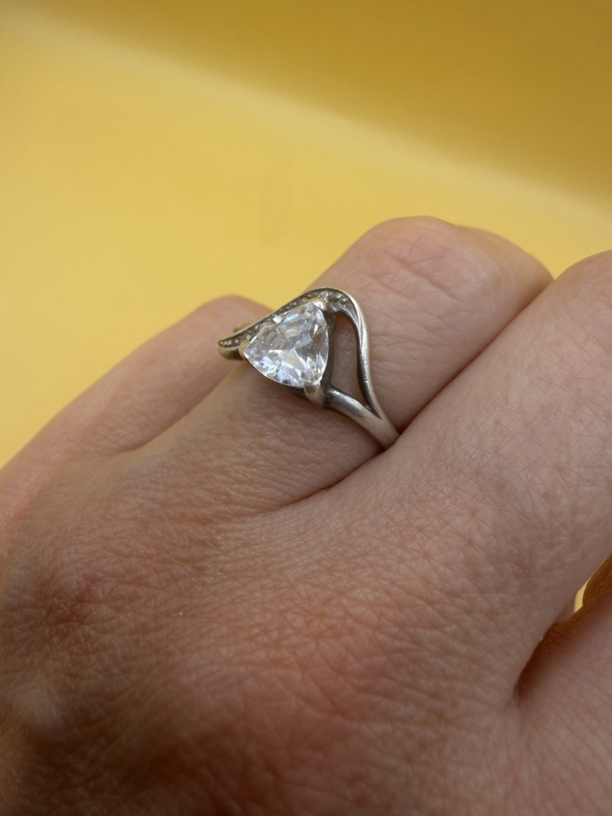 Uk size M sterling silver ring with large Stone#10 image 2