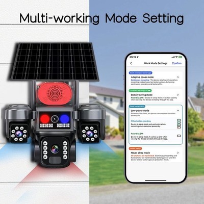 Solarbetriebene PTZ-Kamera mit 360 Grad Sicht zur Nachtüberwachung