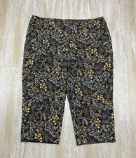 Counterparts Womens Size 20W Pull On Capri Pants Multicolor Floral Print 