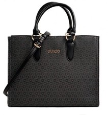 Guess Sac À Main Tote Henkeltasche Satchel 4G Logo Charbon Neuf