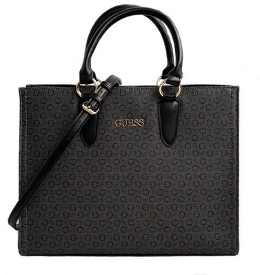 Guess Damen Tasche Handtasche Henkeltasche  Satchel 4G Logo Coal  Neu