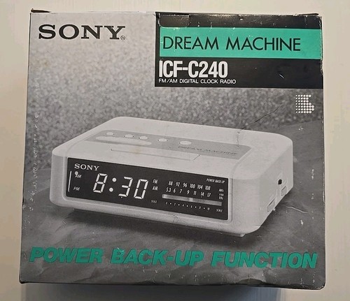 NEW! Vintage Sony ICF-C240 Dream Machine FM AM Digital Clock Radio Beige (NOS) - Picture 1 of 3