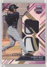 2018 Panini Elite Extra Edition Dual Materials Purple 22/25 Corey Ray #DM-CR 5w7