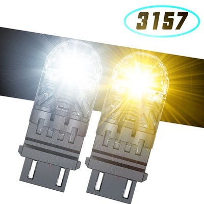 3157 LED Switchback White/Amber Color Bulbs Turn Signal Light fit Ford Toyota