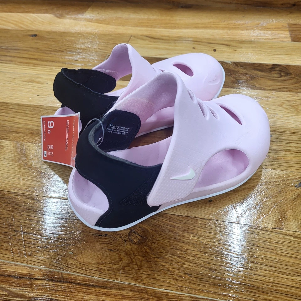 Sandalias Nike Sunray Protect 3 (TD) rosa/blanco/negro para niñas pequeñas-talla 9C nuevas con caja Foto 3 de 4