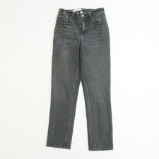 Abercrombie  Fitch Womens Straight Mid Rise Curve Love Black Wash Jeans 26 / 2R