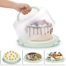 Portable Cake Carrier with Lid and Handle Devil Egg Container + Cupcake Stora...