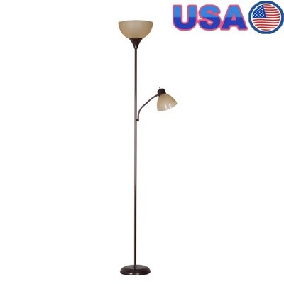 72 Inch Adjustable Combination Floor Lamp W/ 100W Main & 60W Reading Light New