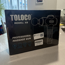 TOLOCO X8 Percussion Handheld Massage Gun, Black, 10 Heads, Battery,