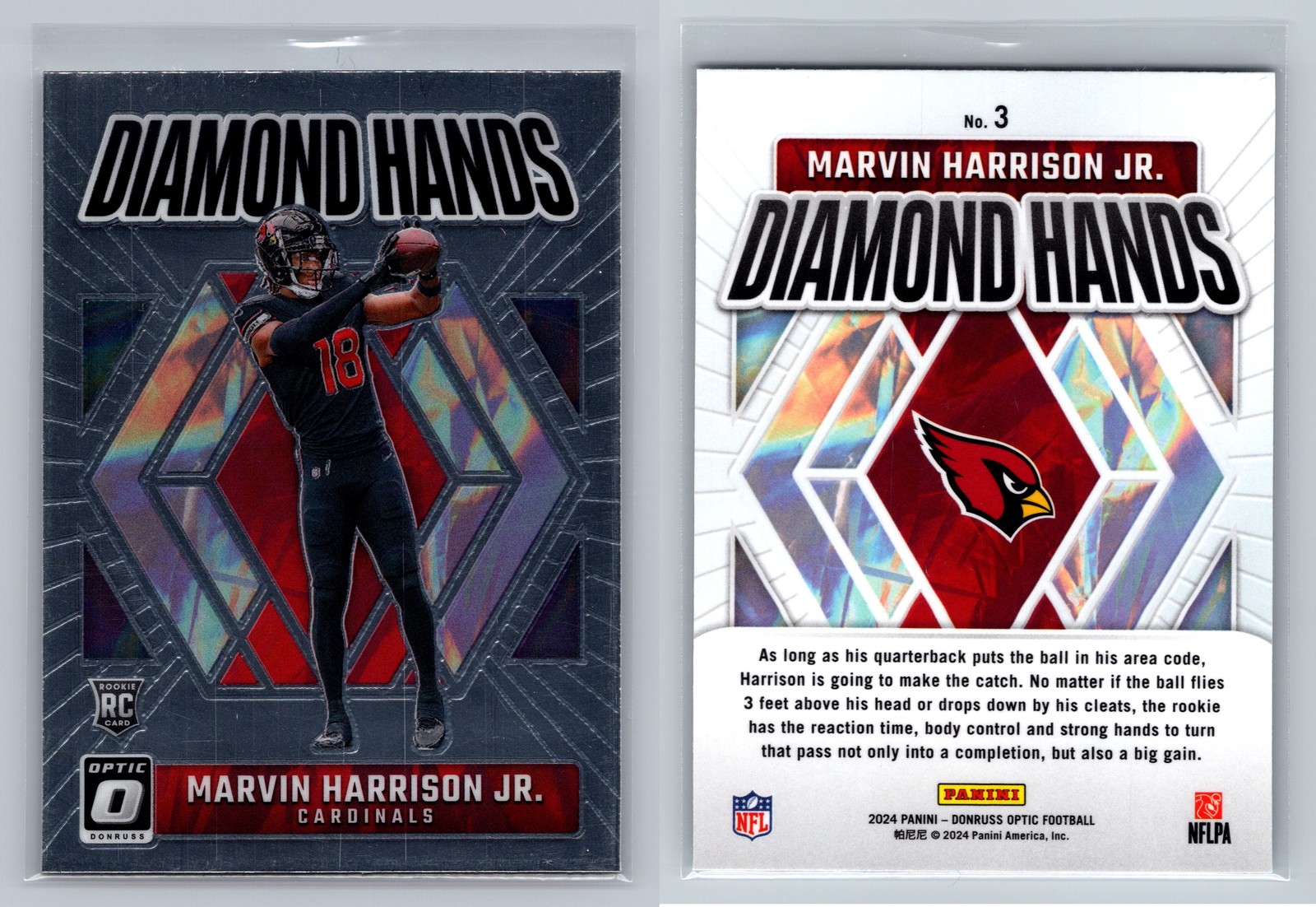2024 Donruss Optic #3 Marvin Harrison Jr. Diamond Hands