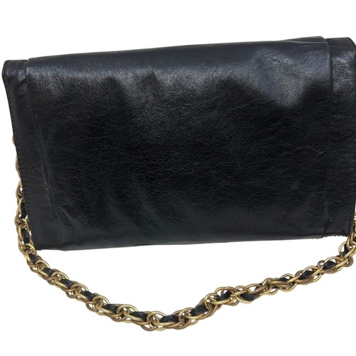 ELLIOTT LUCCA Black Leather Convertible Clutch Shoulder Bag Purse - Picture 5 of 11