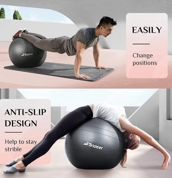 Trideer Exercise Ball 45 85cm Extra Thick Chair Anti Burst Heavy Duty Yoga Ball