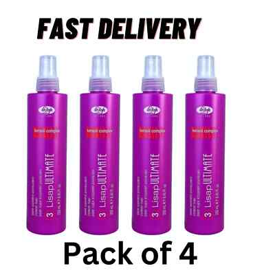 Lisap Ultimate Straight Fluid 250ml Keratinbehandlung Hitzeschutz 4er Pack