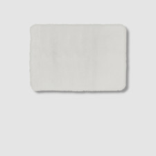 Pure Bath White Faux-Fur Memory Foam Bath Rug 20in x 32in.