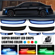 For 2015-2023 Chrysler 300 300C 300S Dynamic Front Rear LED Side Marker Lights 