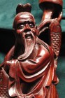 Vintage Antique Carved Rosewood FISHERMAN Detailed 16" tall Sculpture — photo 6