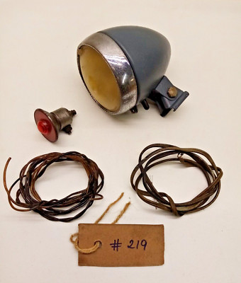 Vintage Sturmey Archer Dynamo Frontlampe, alte Rückleuchte, Kabel