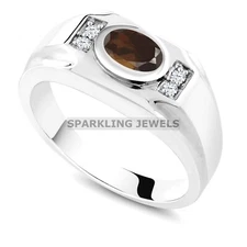 VVS Citrine Oval Cut With 925 Sterling Silver Ring For Men's #A35