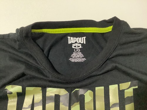 Tapout Herren Large schwarz Tarnmuster Grafik Logo Tshirt Kurzarm Pullover Rundhalsausschnitt - Bild 2 von 4