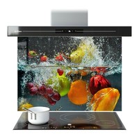 GLASS SPLASHBACK Kitchen Wall Panel Tile ANY SIZE Fresh Fruits in The Water WxH