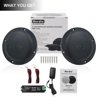 Herdio 2X4'' Bluetooth Deckenlautsprecher wasserdichte Marine lautsprecher 160W