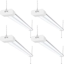 4 Pack 4FT LED Workshop Light,42W,5000K Daylight White,Zipper Switch Power Cord。