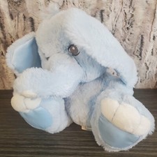 Aurora Baby Taddle Toes Elephant Blue Plush Satin Soft Stuffed Animal 10"