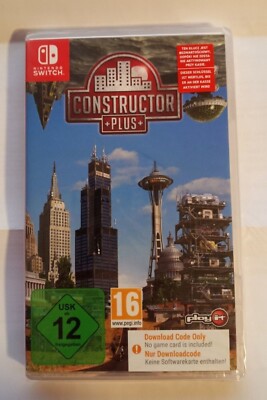 NEUES Nintendo SWITCH Spiel CONSTRUCTOR PLUS Game Download Code in der Hülle Box