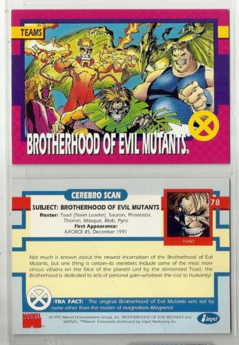 1992 Uncanny X-Men (Impel) JIM LEE « Carte de base » #78 FRATHERHOOD OF EVIL MUTANTS - Photo 1 sur 1