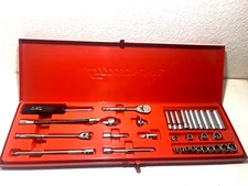 Snap on 34pc. 1/4 Drive, 6 point, SAE, General Service Socket Set, Shallow/ Deep