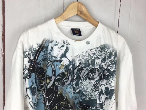 MENS T SHIRT Plus 2XLARGE TEA TREE White COTTON Graphic Crew Neck - Picture 2 of 8