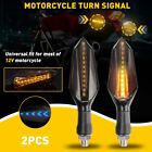 2pcs Motorcycle Led Amber Turn Signals Lamp Sequential Flowing Indicator Lights