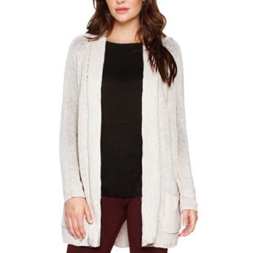 Matty M Ladies Cardigan - Oatmeal, Large, Women's, Beige