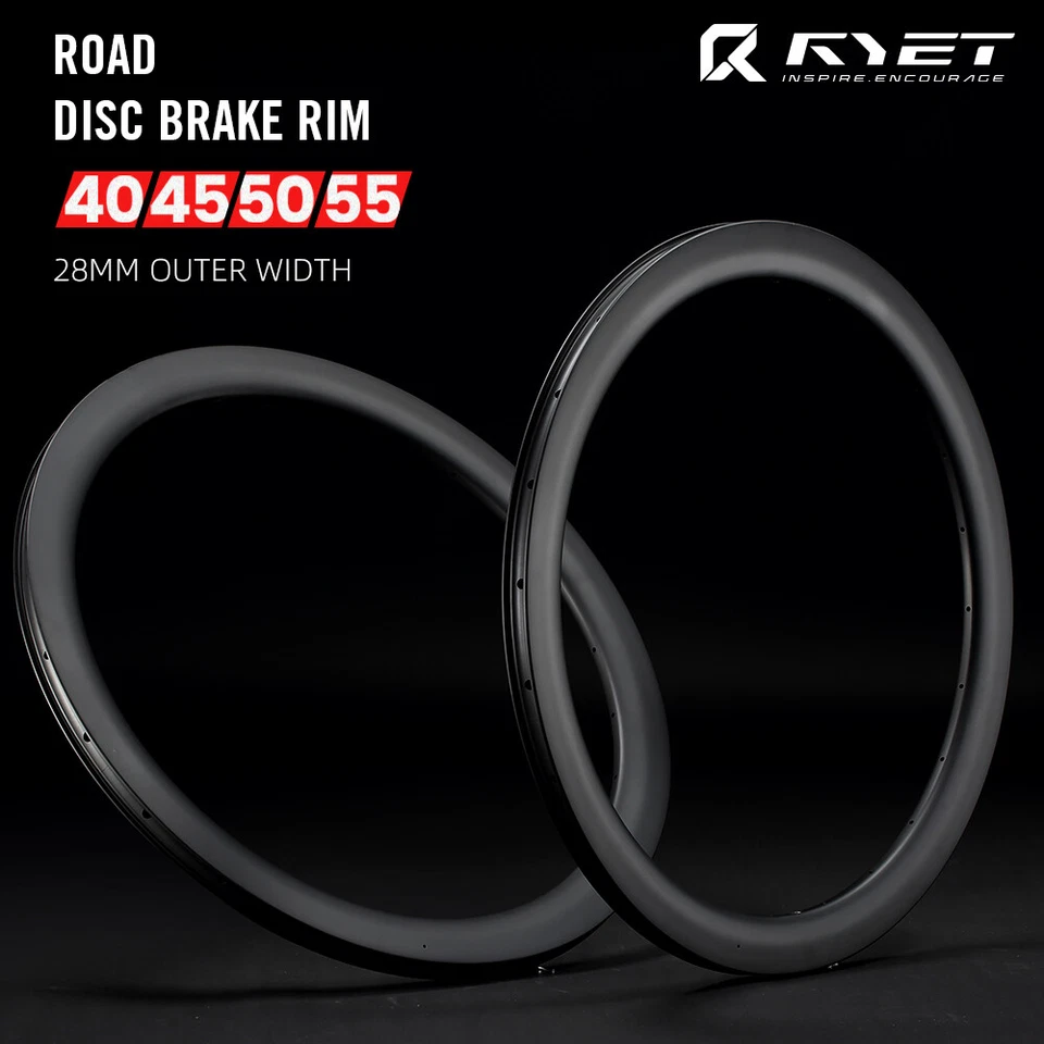 700C Carbon Scheibenbremse Rennrad Felgen 40/45/50/55mm Drahtreifen Schlauchlos - Bild 4 von 4