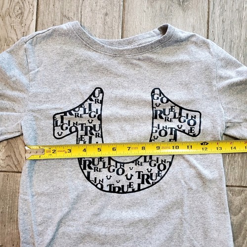 True Religion Child Size Small (8) Logo T-Shirt Gray Horseshoe Kids - Picture 4 of 6