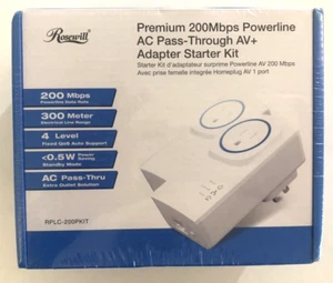 Rosewill RPLC-200PKIT Premium 200Mbps Powerline AV+ Pass-Through Adapter  2Units