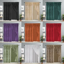 2 panel window curtain set (120" W X 84" L ) with valance and sheer backing NADA