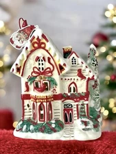 Blue Sky Clayworks Christmas Cardinal House Candle Tea Light Auth Retailer NEW