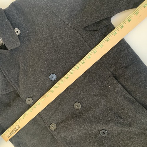 Kenneth Cole Reaction Gray Wool Blend Double-Breasted Pea Coat Size Large - Picture 10 of 21