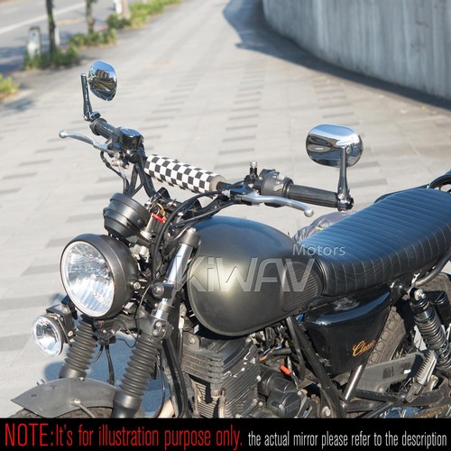 For hollow bar end mirrors STARK convex chrome heavy end cap 7/8" 1" 1-1/4" bar - Picture 2 of 9