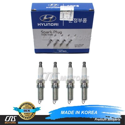 Genuine Spark Plugs 4Pcs For 2012-2019 Kia Rio Soul 1.6L 1884610060