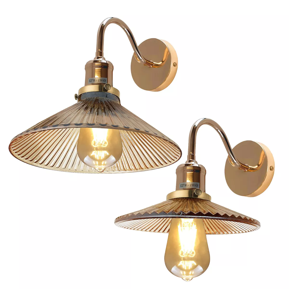 Vintage Wall Light Retro Industrial Glass Light Lampshade E27 LED Wall Sconces