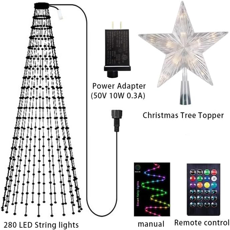 7Ft Smart Christmas Tree Lights Outdoor Christmas Decorations with