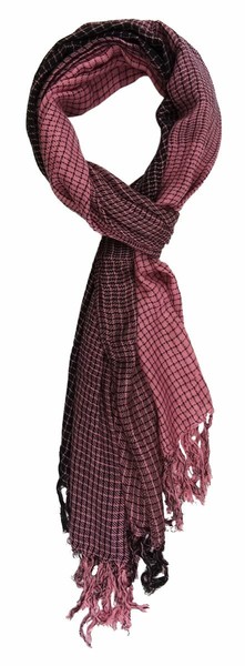 Tigertie Schal In Rosa Schwarz Gemustert Mit Fransen - Gr. 180 X 50 Cm-image