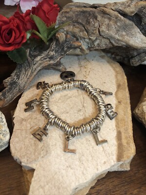 2. LINKS of LONDON 925 Sterling Name SHELLEY Happy Face Stretch Armband 72,7 g