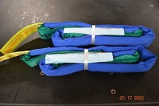 Pair of 2 Ashley Slings   AEE60 x 6' Green Polyester Round sling Eye and Eye