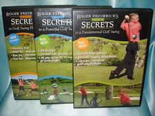 Roger Fredericks Reveals Secrets of Golf Instruction Swing Training 3 DVD Lot